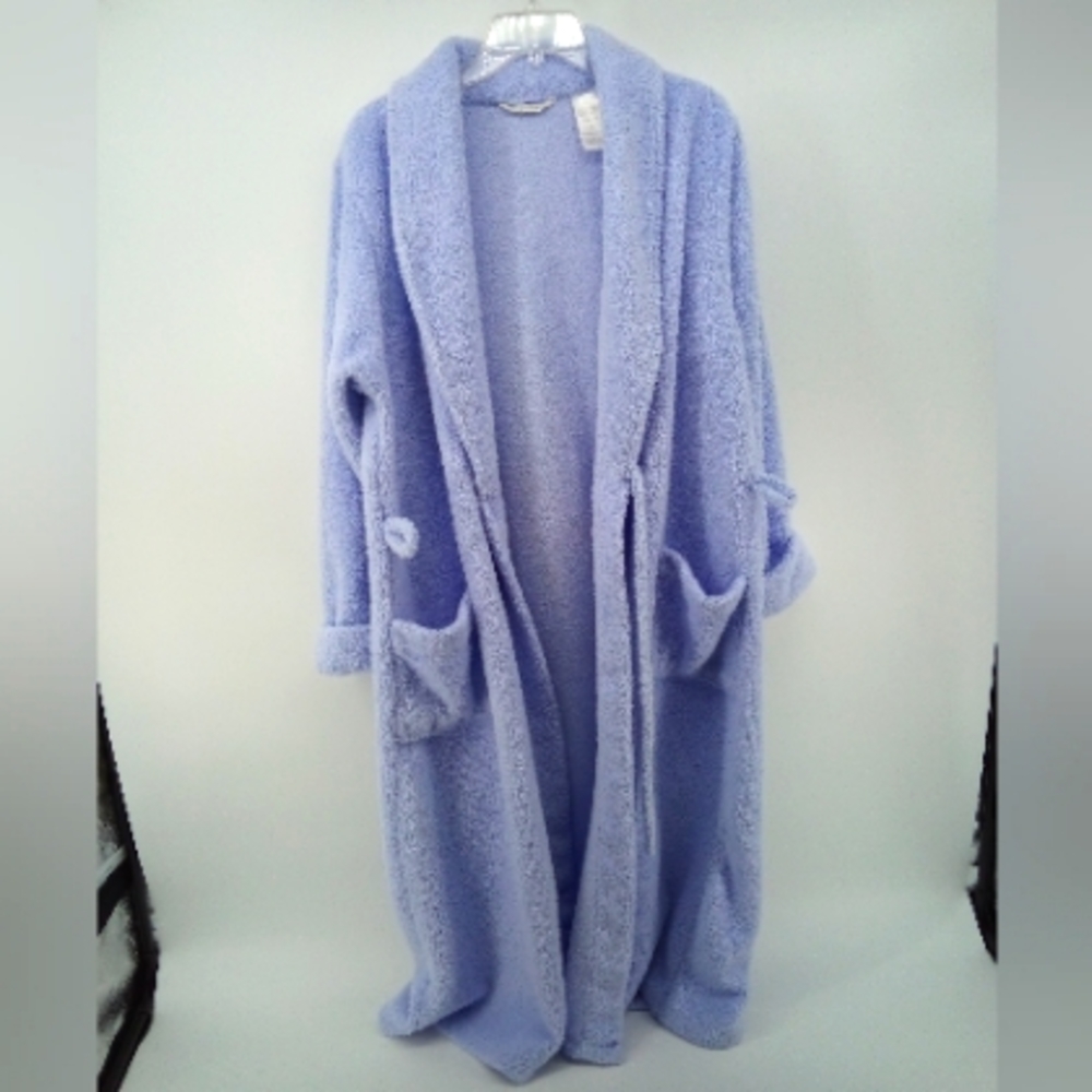 Kay Anna Plush Lavender Purple Bath Robe No Belt Interior Belt Pockets Soft L